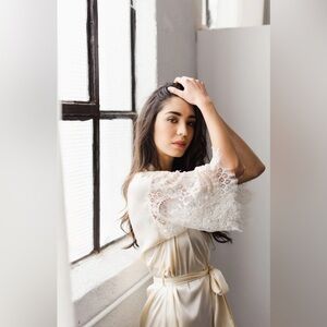 DAPHNE NEWMAN Long Silk Bridal Robe